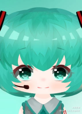 初音未来_凹凸世界初音未来同人指绘绘画作品