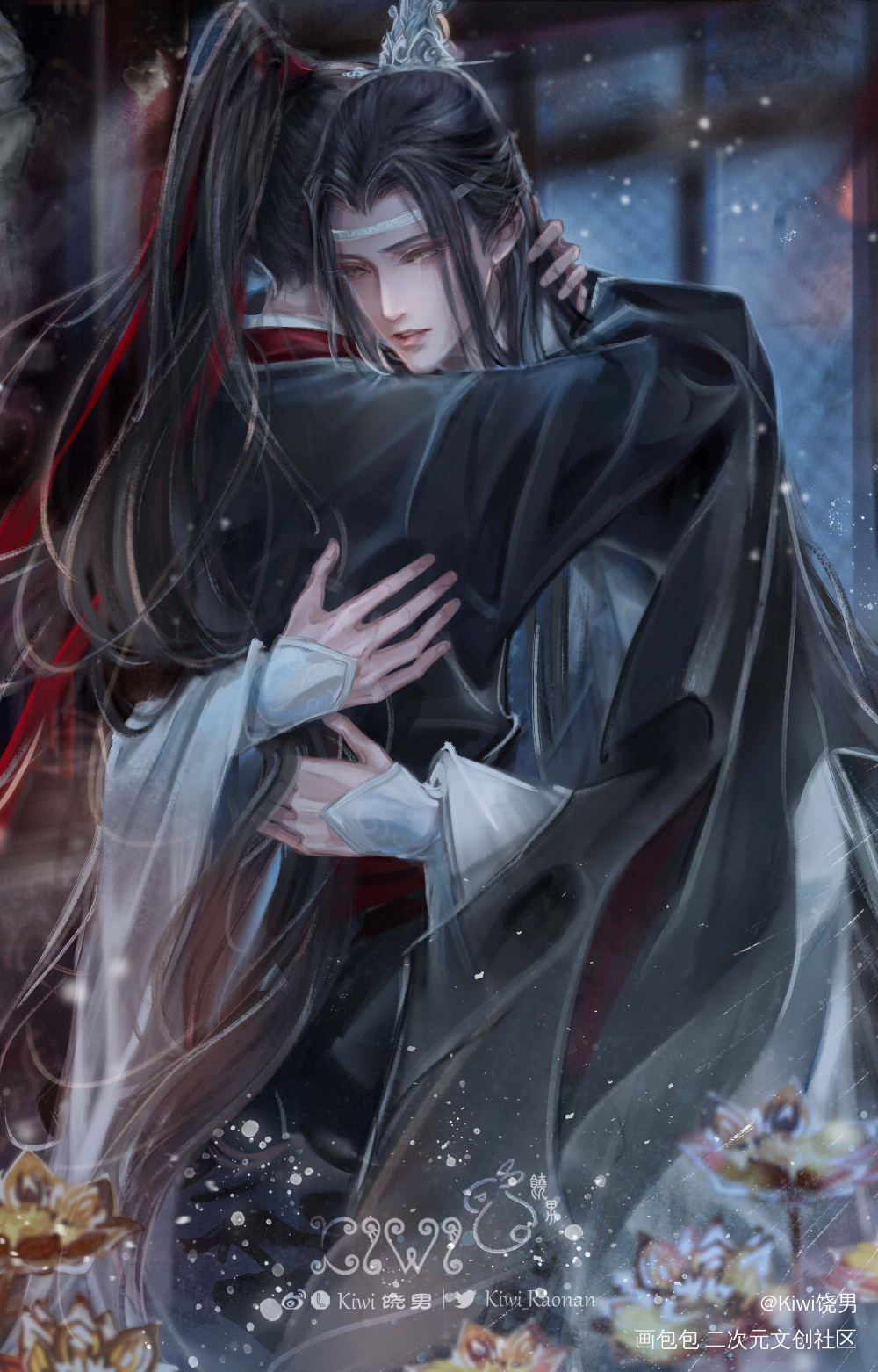 名场面《你特别好，我喜欢你。》_魔道祖师忘羡蓝忘机魏无羡蓝忘机0123生日快乐绘画作品