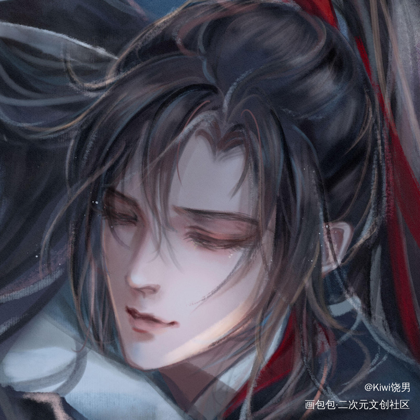 名场面《你特别好，我喜欢你。》_魔道祖师忘羡蓝忘机魏无羡蓝忘机0123生日快乐绘画作品