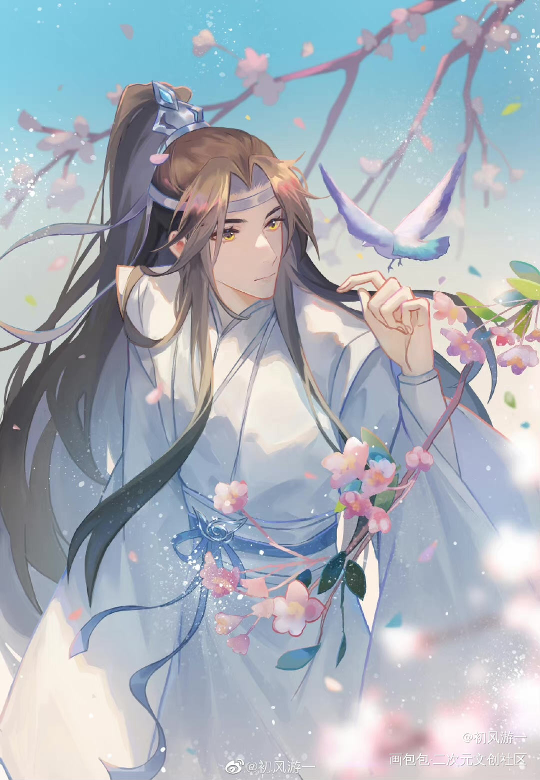 生日快乐?_魔道祖师蓝忘机古风日系墨香铜臭绘画作品