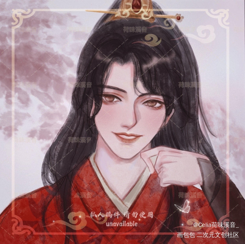 “呦～小娘”_将进酒戚花戚竹音古风同人头像约稿唐酒卿绘画作品