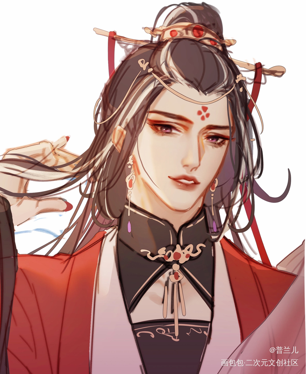 千秋女装三人组hhhhh_千秋晏沈古风平涂头像同人千秋梦溪石板绘绘画作品