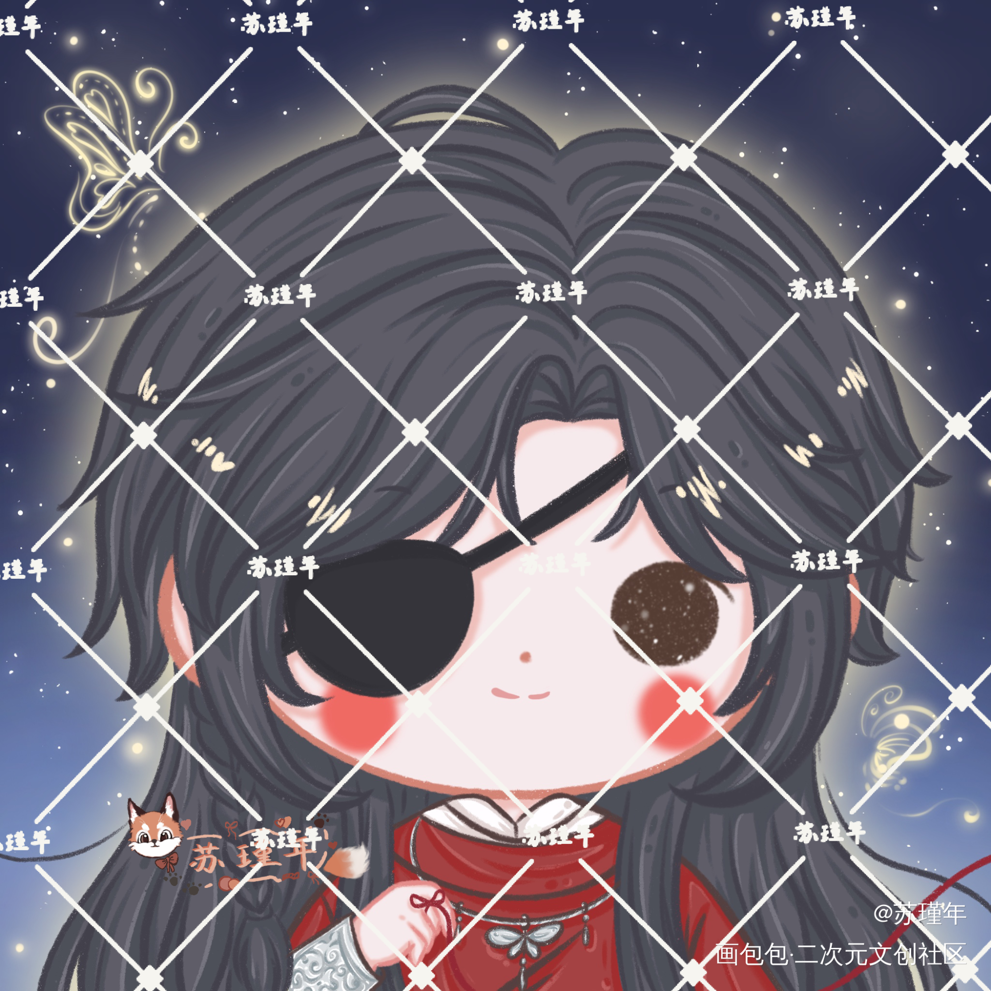 天官赐福_天官赐福花怜Q版绘画作品