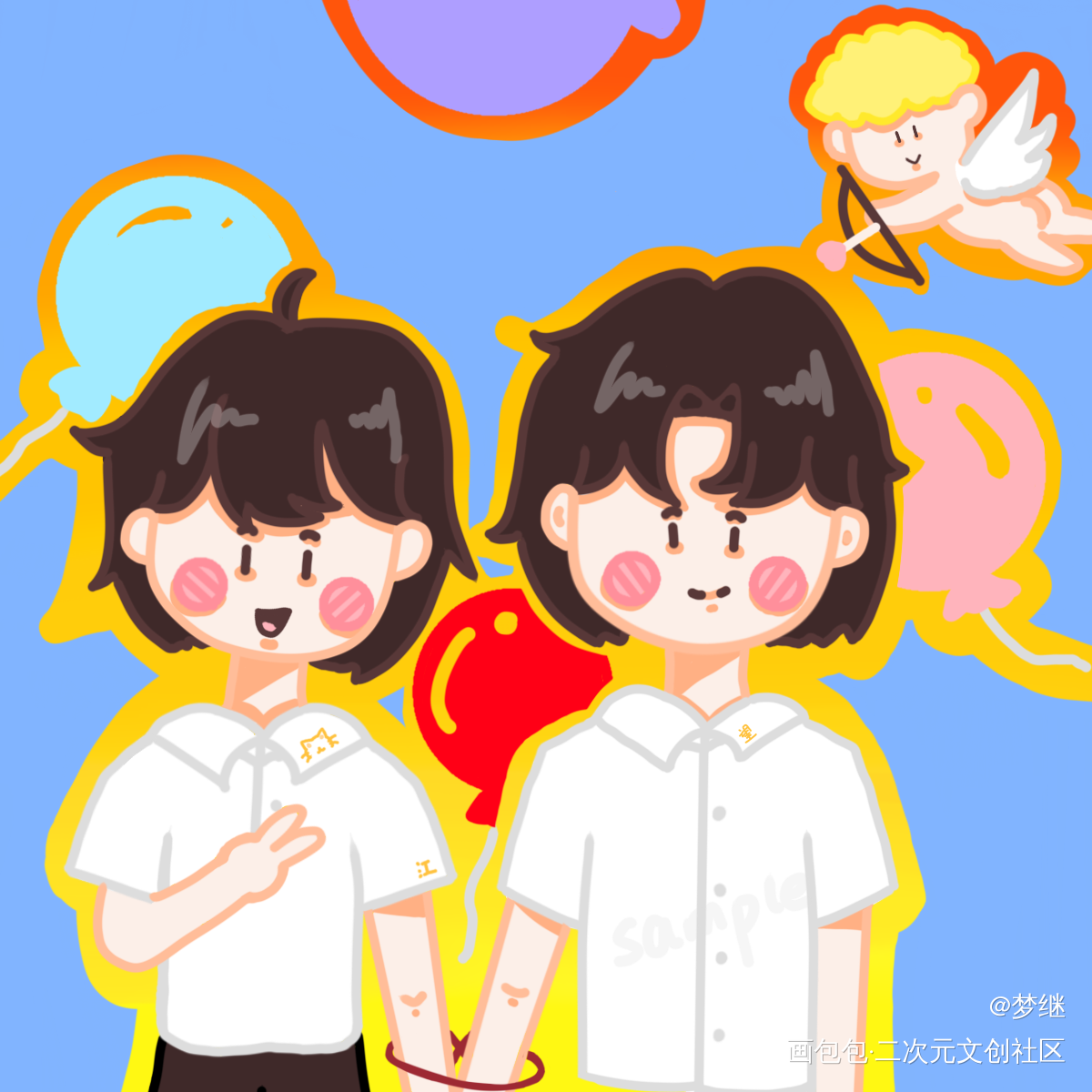 想的是去游乐场的添望？_某某添望绘画作品