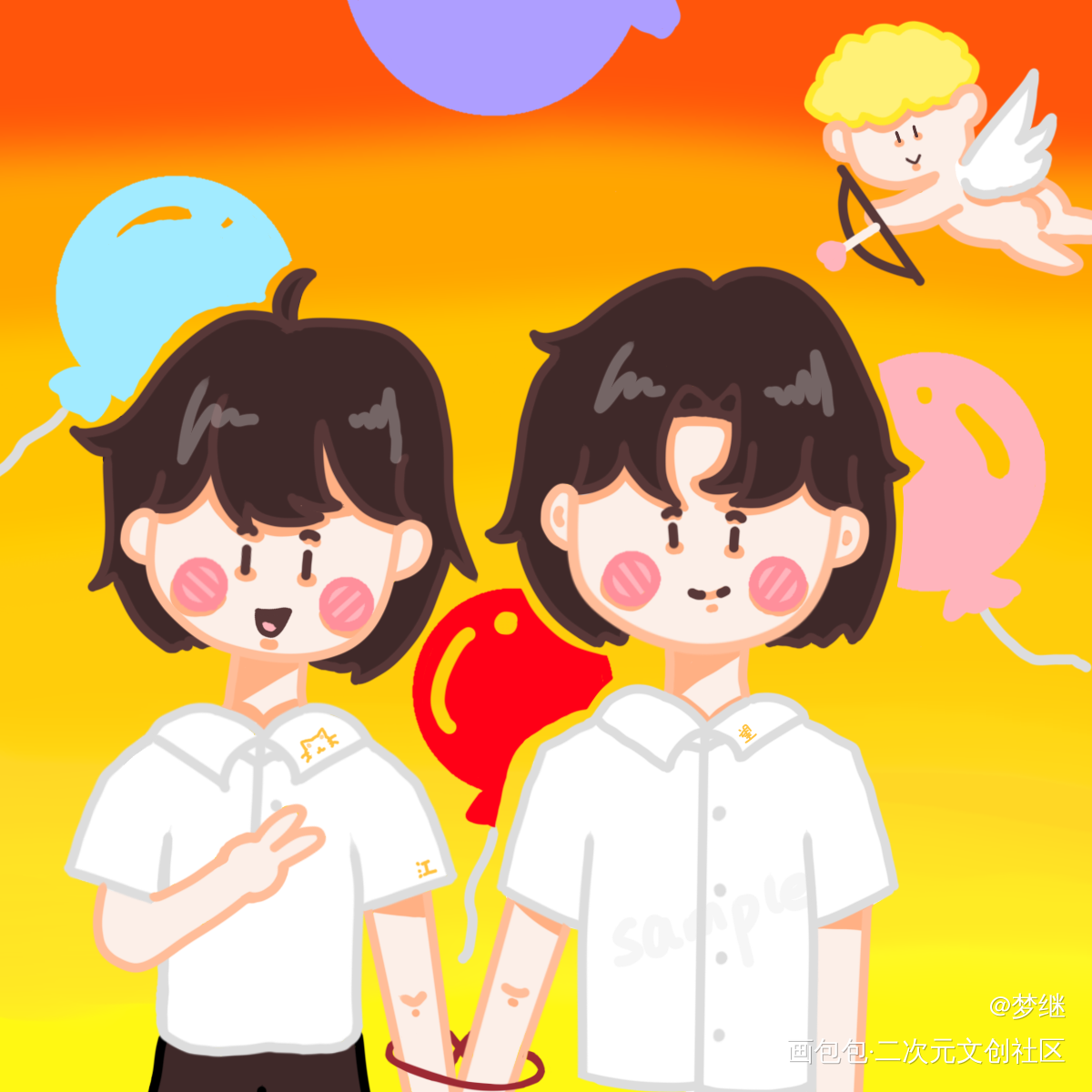 想的是去游乐场的添望？_某某添望绘画作品
