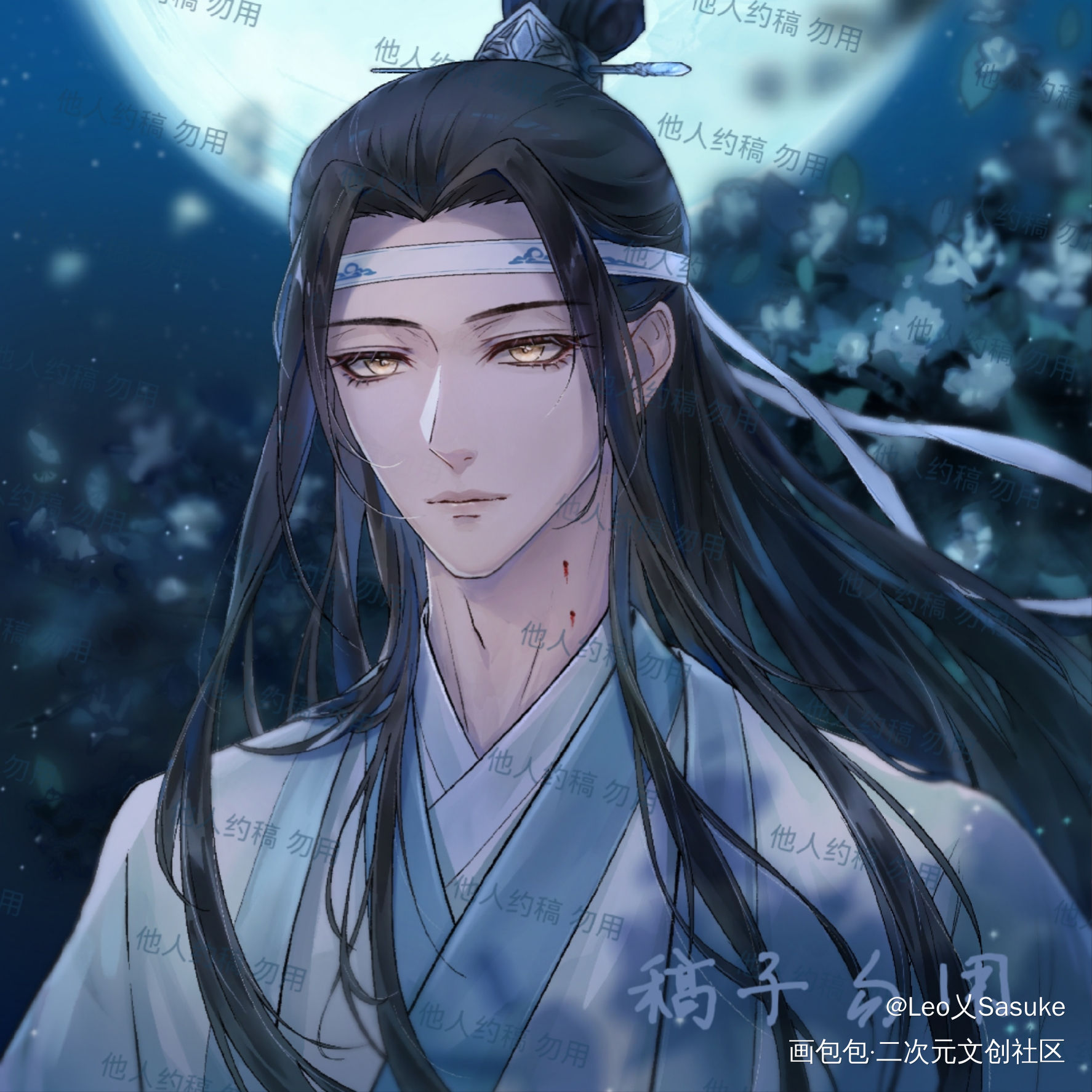 汪叽稿一张~_魔道祖师忘羡蓝忘机绘画作品