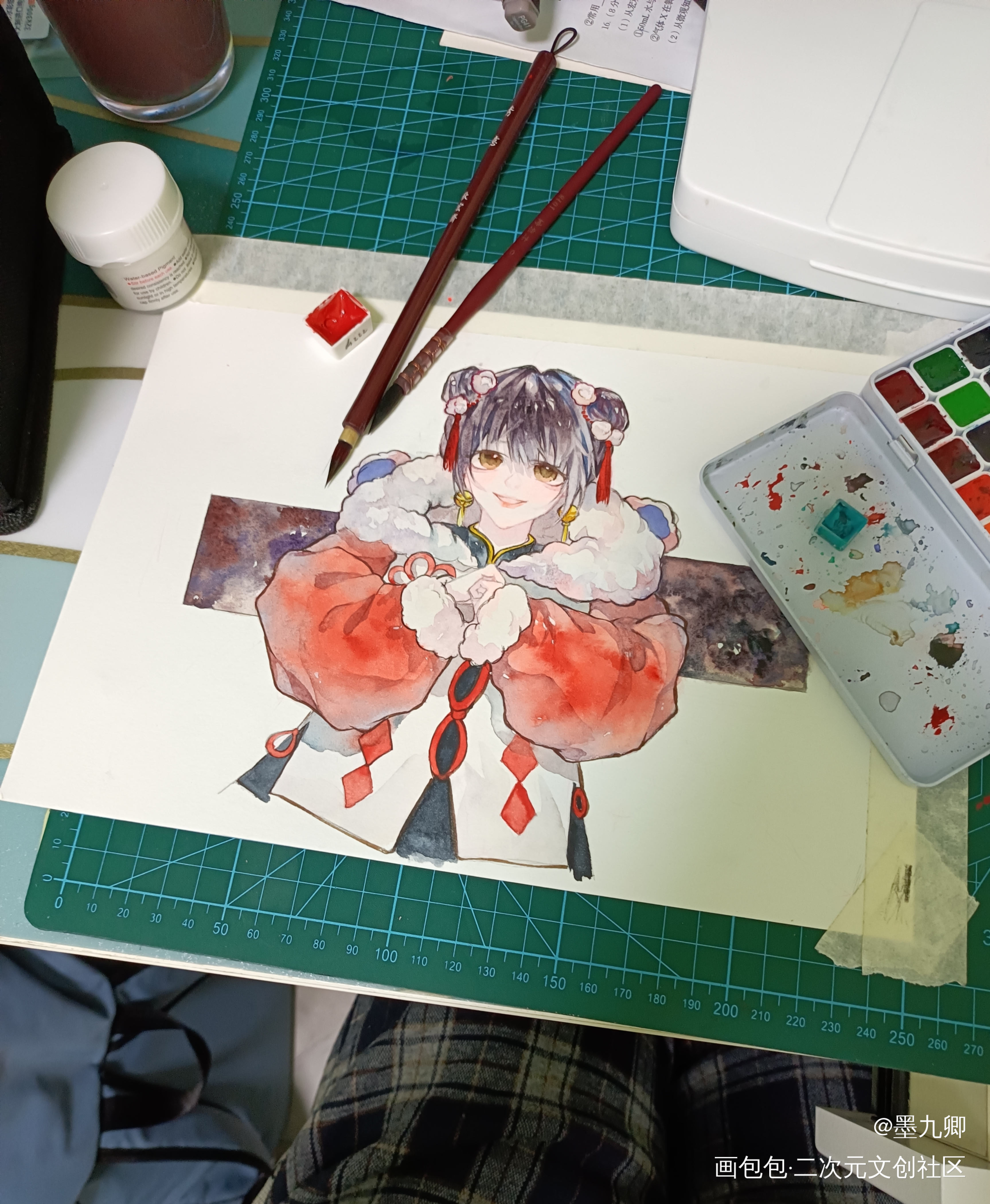 新年贺图来啦_手绘水彩绘画作品
