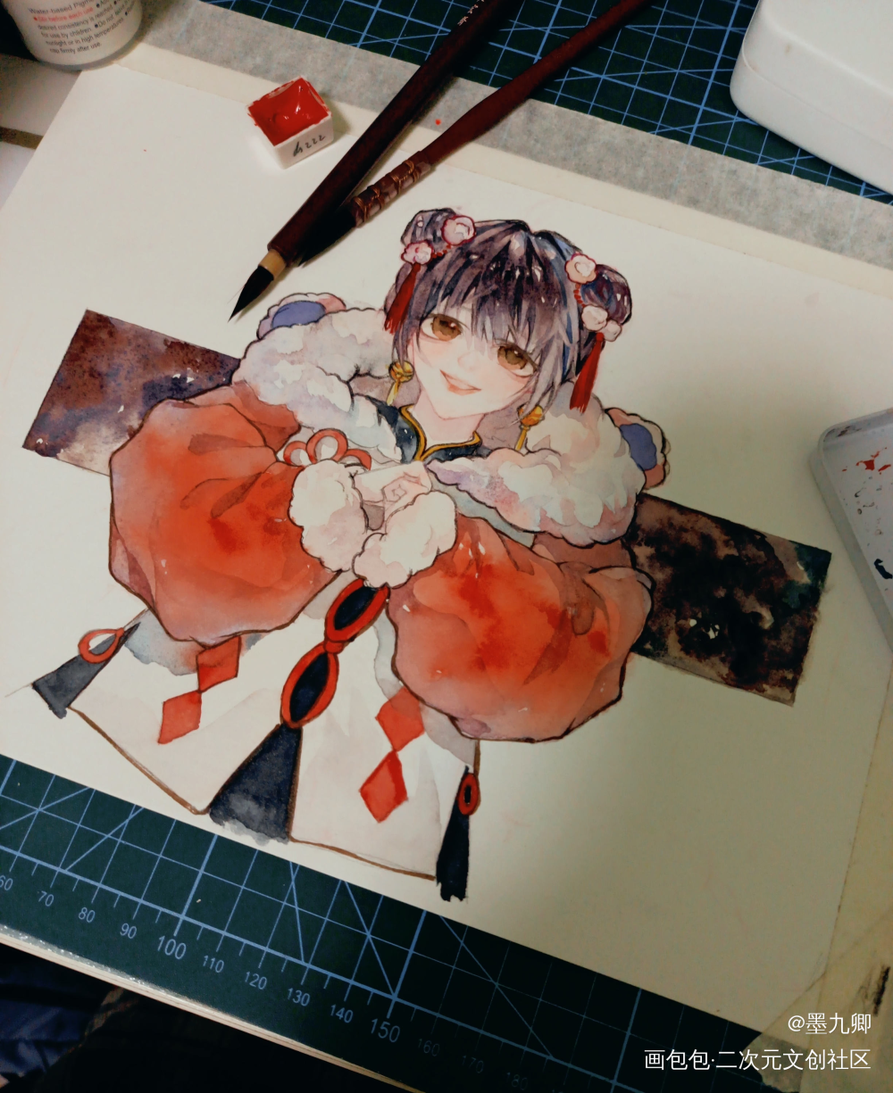 新年贺图来啦_手绘水彩绘画作品