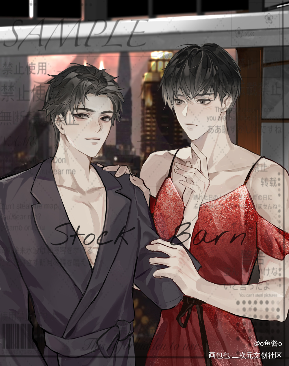 今夜，星星跟从月亮，我跟从你。_你却爱着一个傻逼188男团李简绘画作品