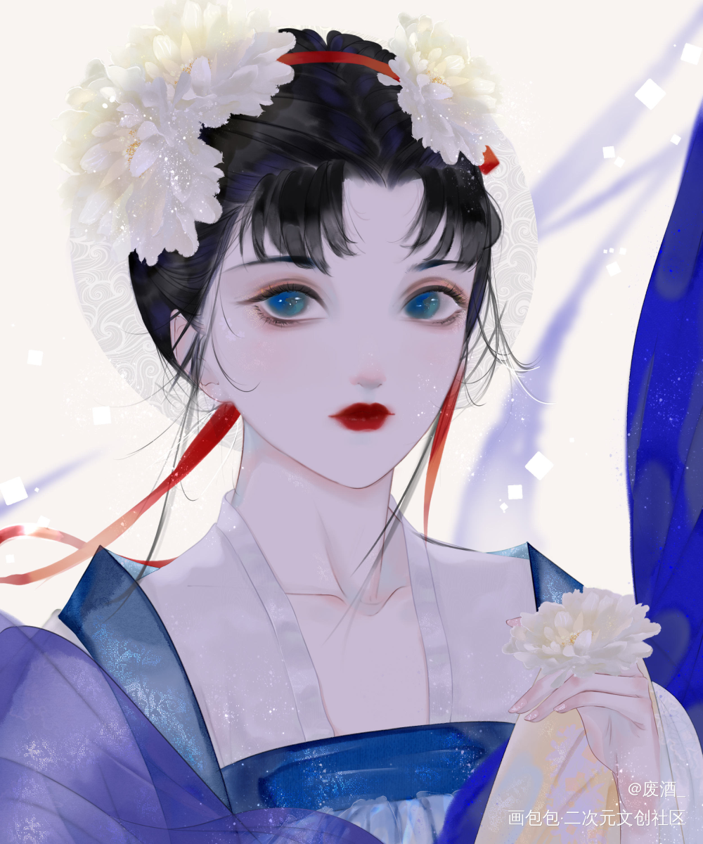 发发_古风少女tag插画原创绘画作品