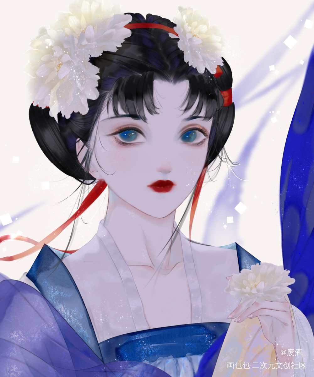 发发_古风少女tag插画原创绘画作品