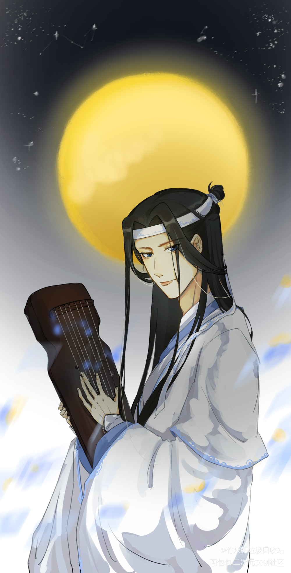 【魔道祖师】123蓝忘机生贺_魔道祖师蓝忘机古风平涂绘画作品