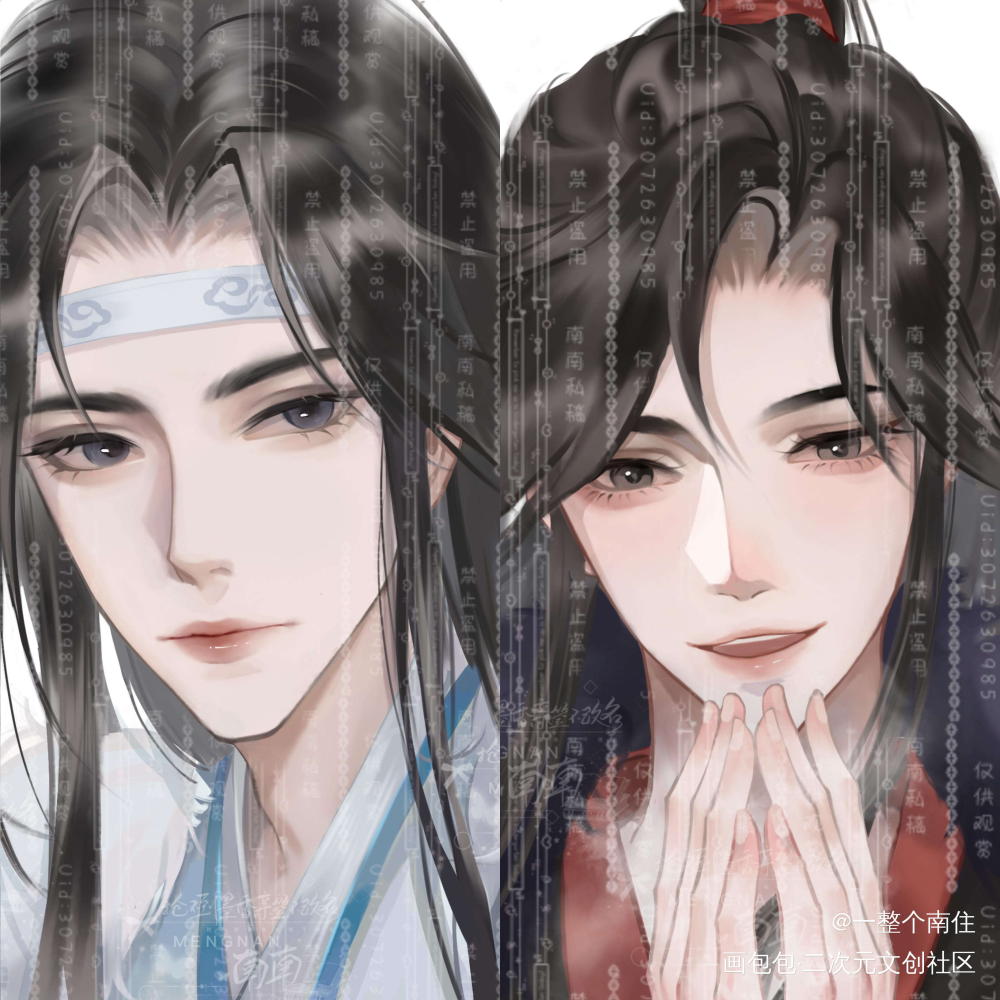 忘羡雪景_魔道祖师忘羡绘画作品