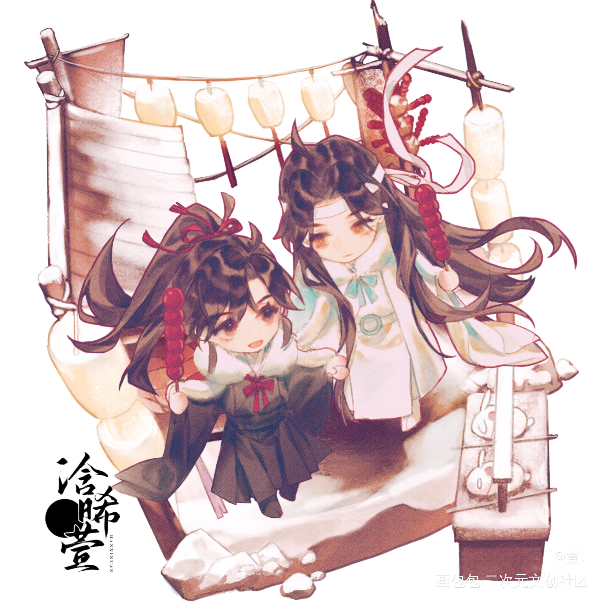 忘尘缘羡赴桃年_魔道祖师忘羡魏无羡绘画作品