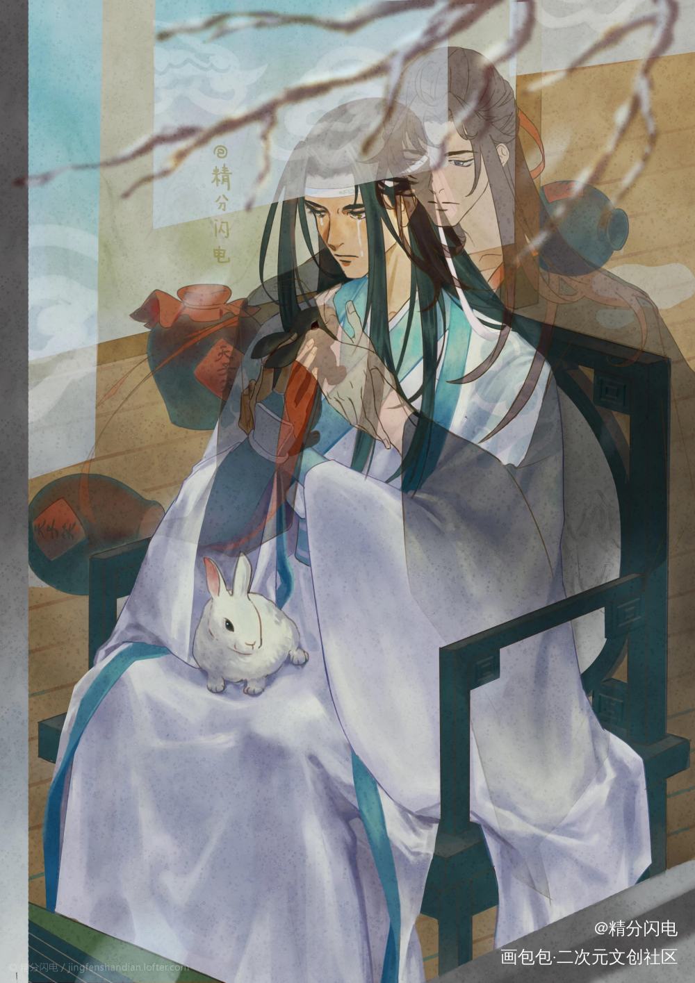 _魔道祖师忘羡魏婴夷陵老祖蓝湛蓝忘机魏无羡魏无羡蓝忘机同人墨香铜臭绘画作品