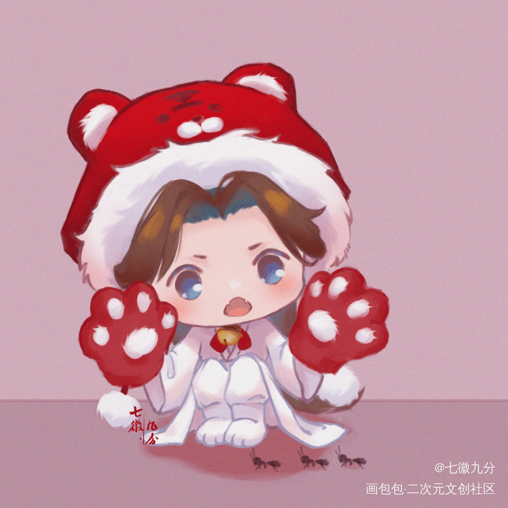 猫宁：嗷呜嗷呜_二哈和他的白猫师尊燃晚Q版绘画作品
