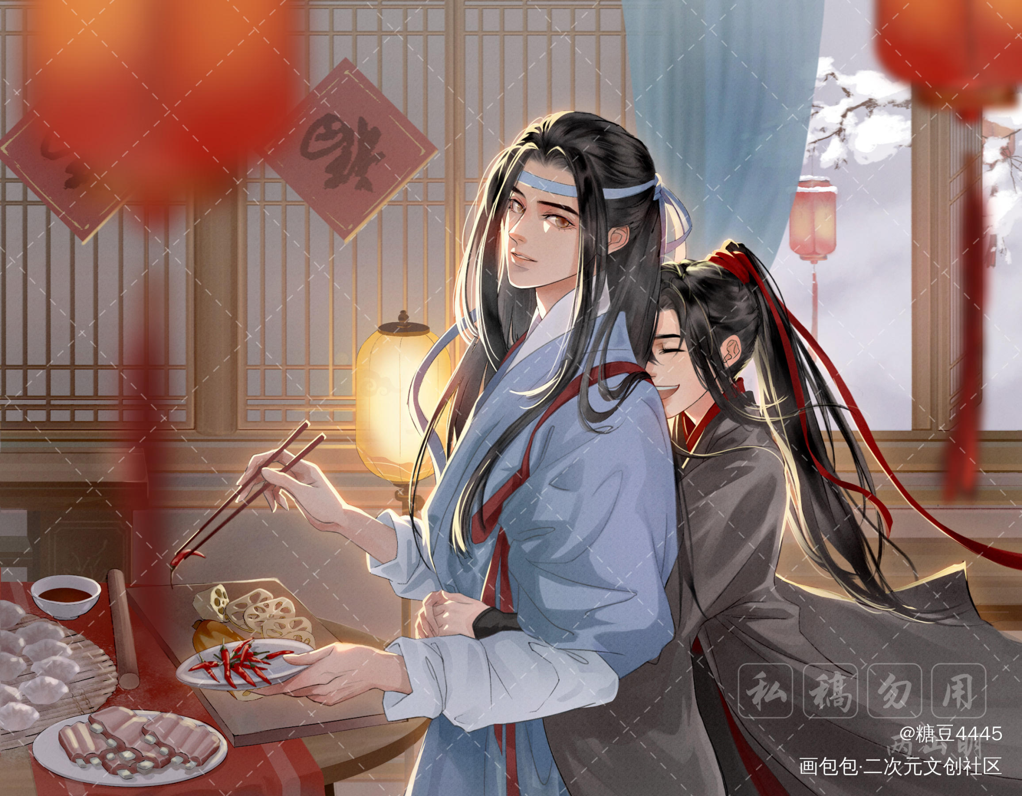 过大年_魔道祖师忘羡绘画作品