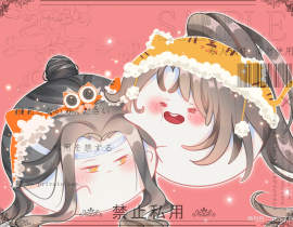 团子贴贴_绘画作品