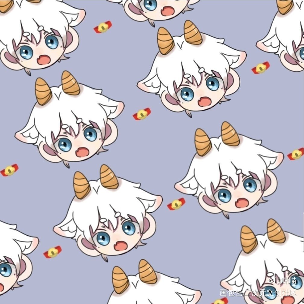 小羊！_妹叔赵锦辛手绘绘画作品