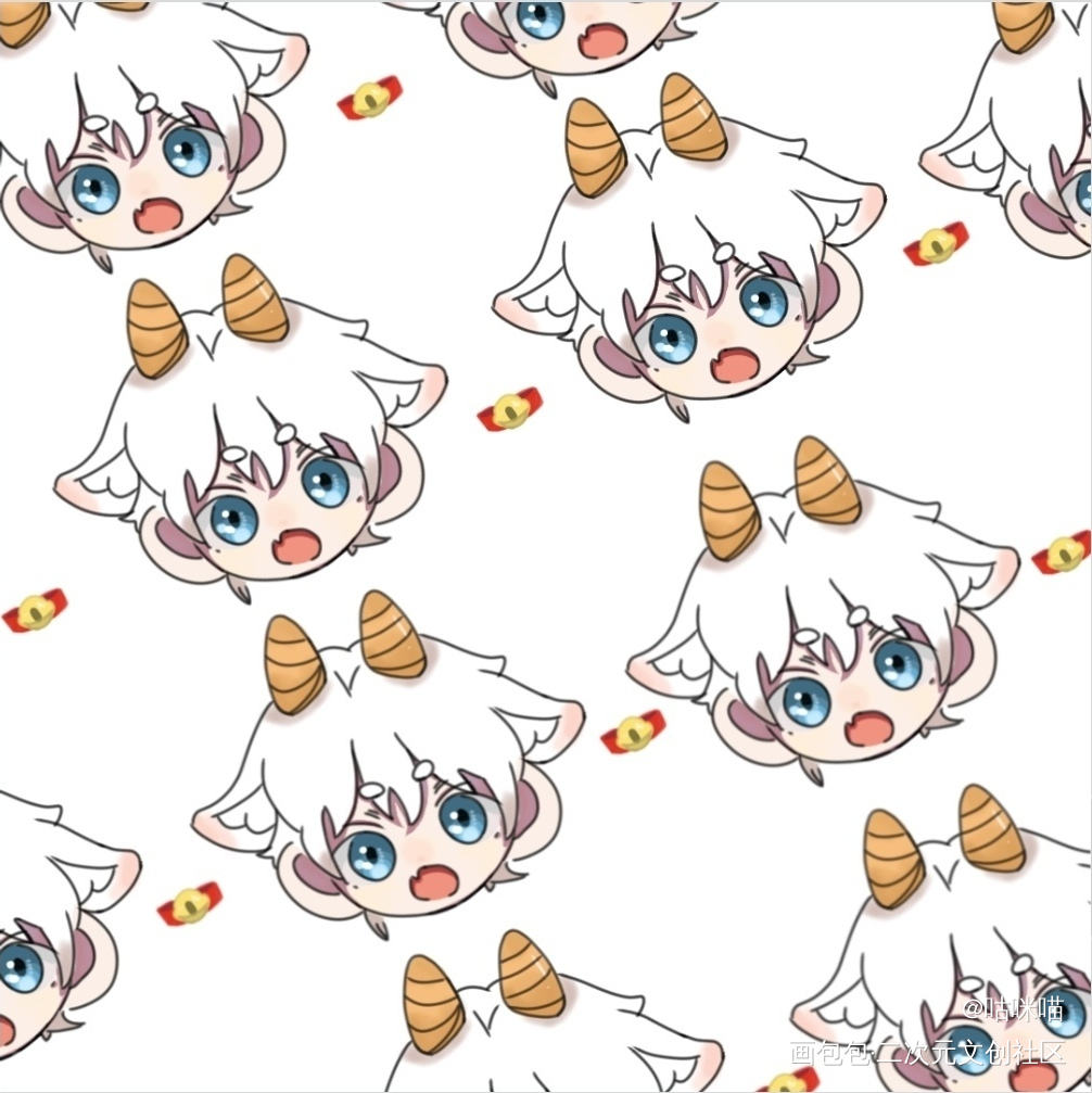小羊！_妹叔赵锦辛手绘绘画作品