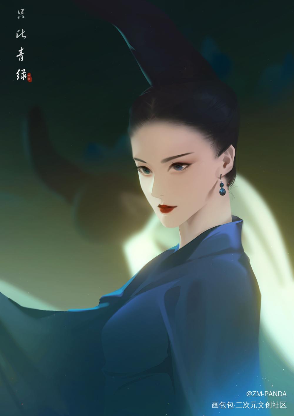 新年第一张速涂～摸摸小姐姐～_古风头像同人壁纸绘画绘画作品