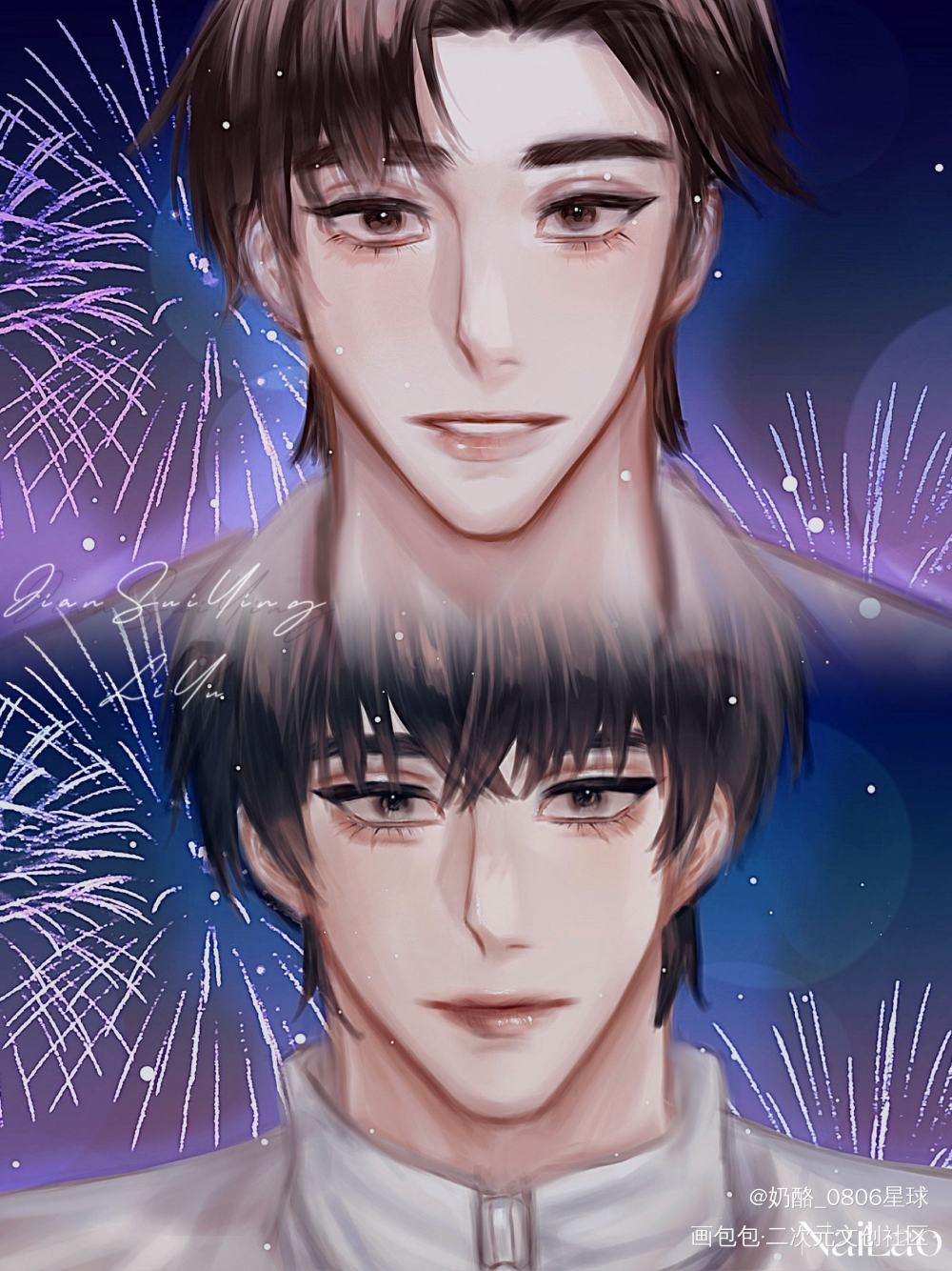李简_一见倾心_188男团李简李玉简隋英绘画作品