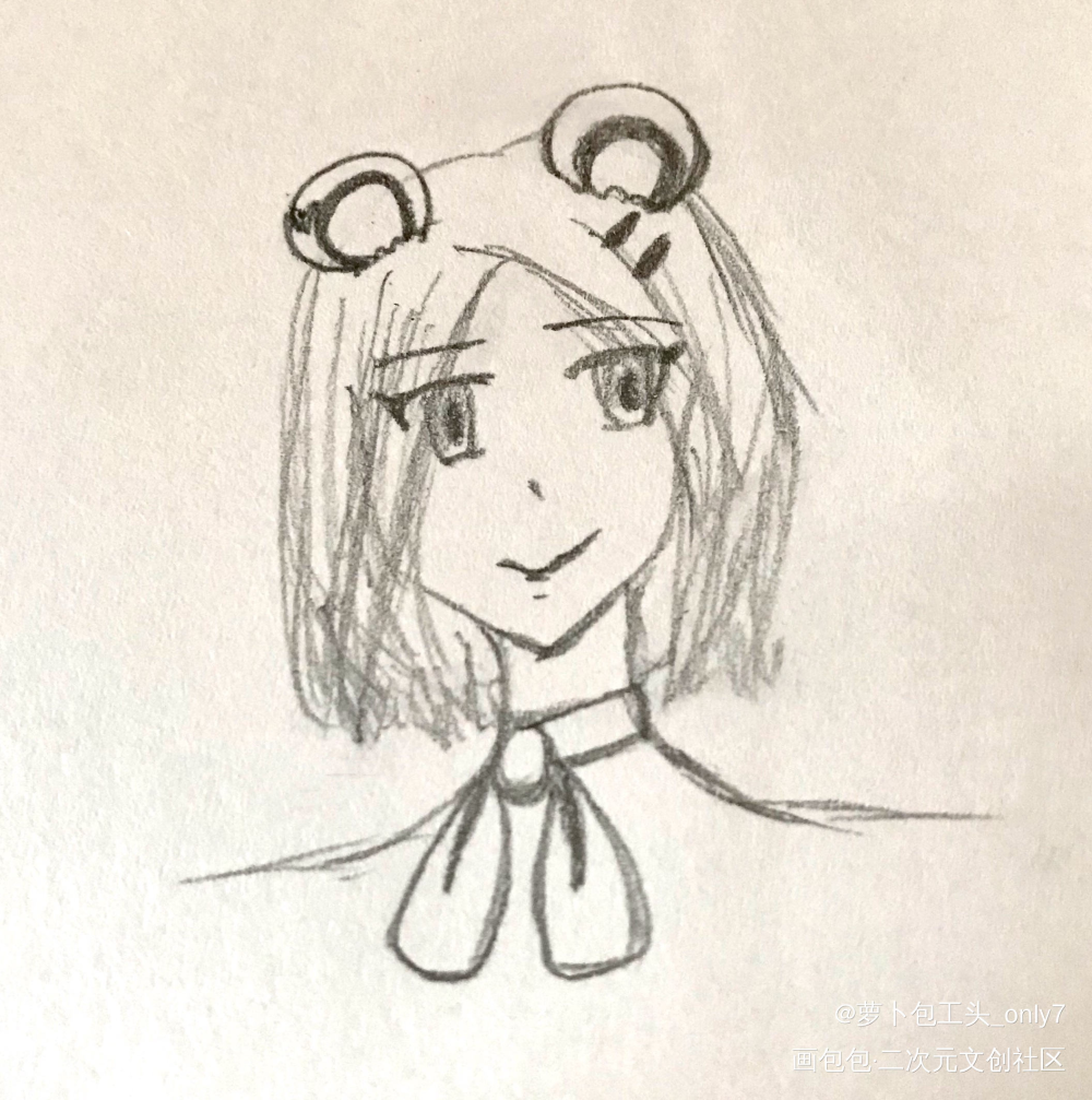 即使是小熊也要好好打扮自己_附加遗产温小辉手绘绘画作品