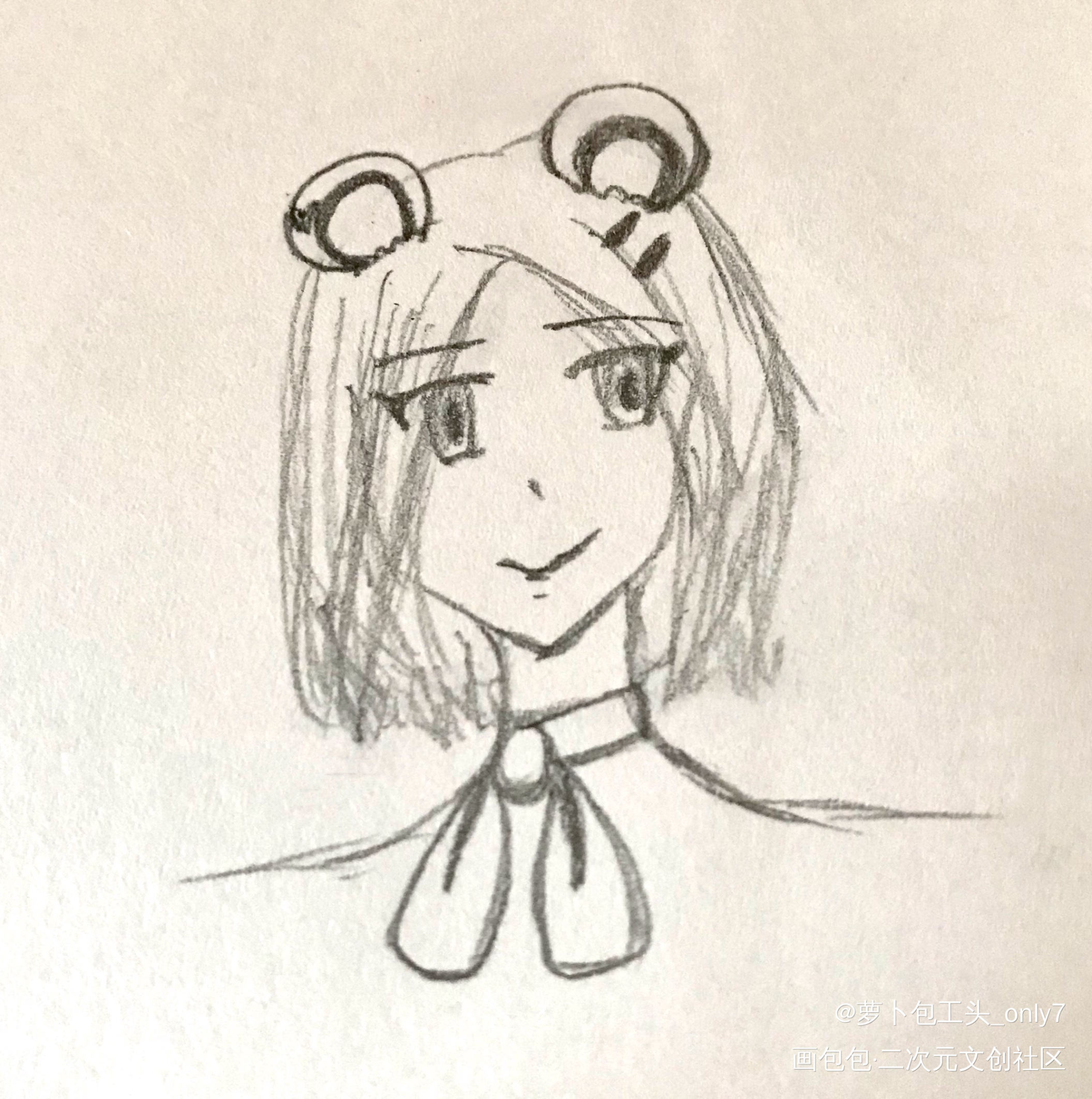 即使是小熊也要好好打扮自己_附加遗产温小辉手绘绘画作品