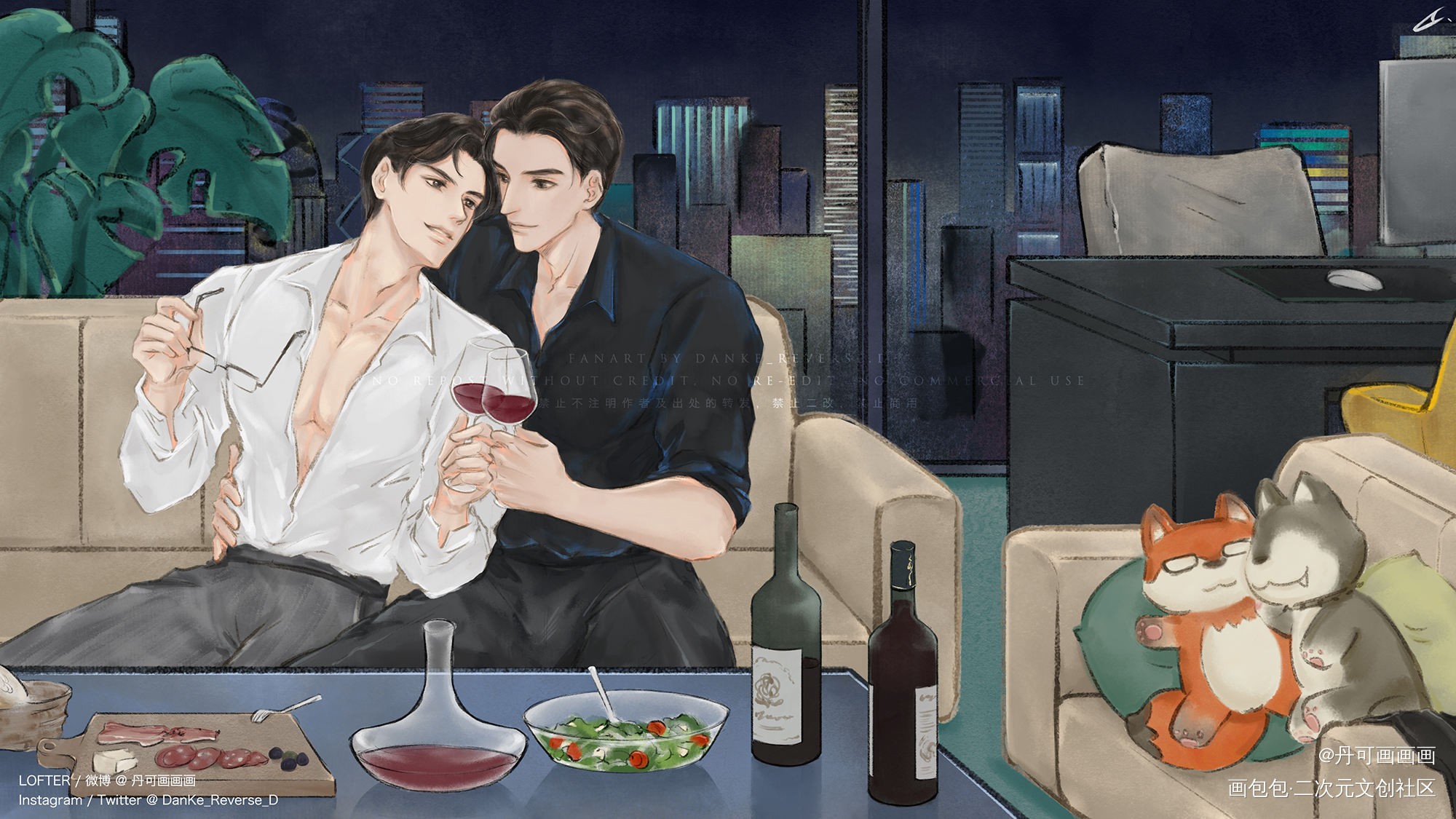 两张原顾曲绘～_针锋对决188男团原顾顾青裴原炀绘画作品
