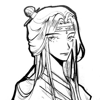 叽_魔道祖师蓝忘机手绘古风头像同人绘画作品