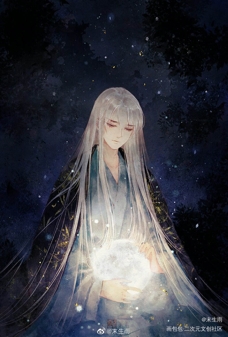 月吟_国风古风水彩我要上首推插画末生雨板绘原创oc绘画作品