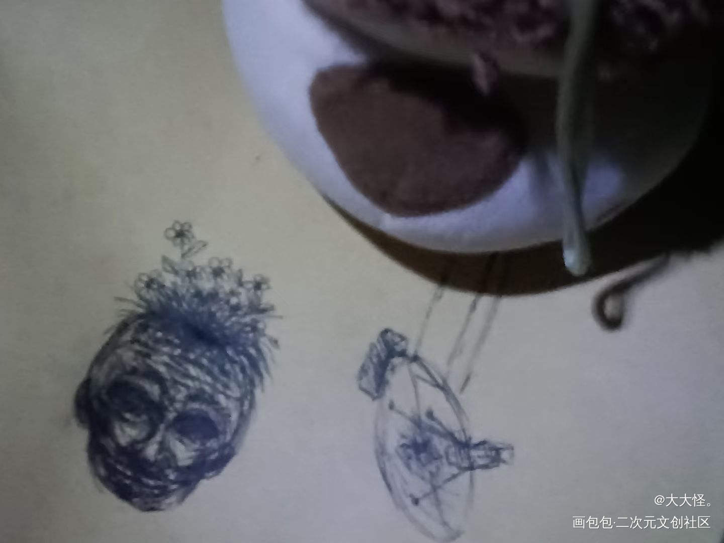 花盆_自习手绘绘画练习绘画作品