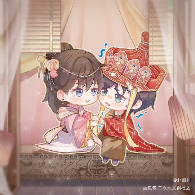 向景女儿国场景_网恋翻车指南向景景欢平涂日系Q版我要上首推头像插画同人表情包向淮之酱子贝绘画作品