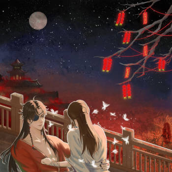 花怜61骰子游戏_天官赐福花怜谢怜花城古风绘画作品