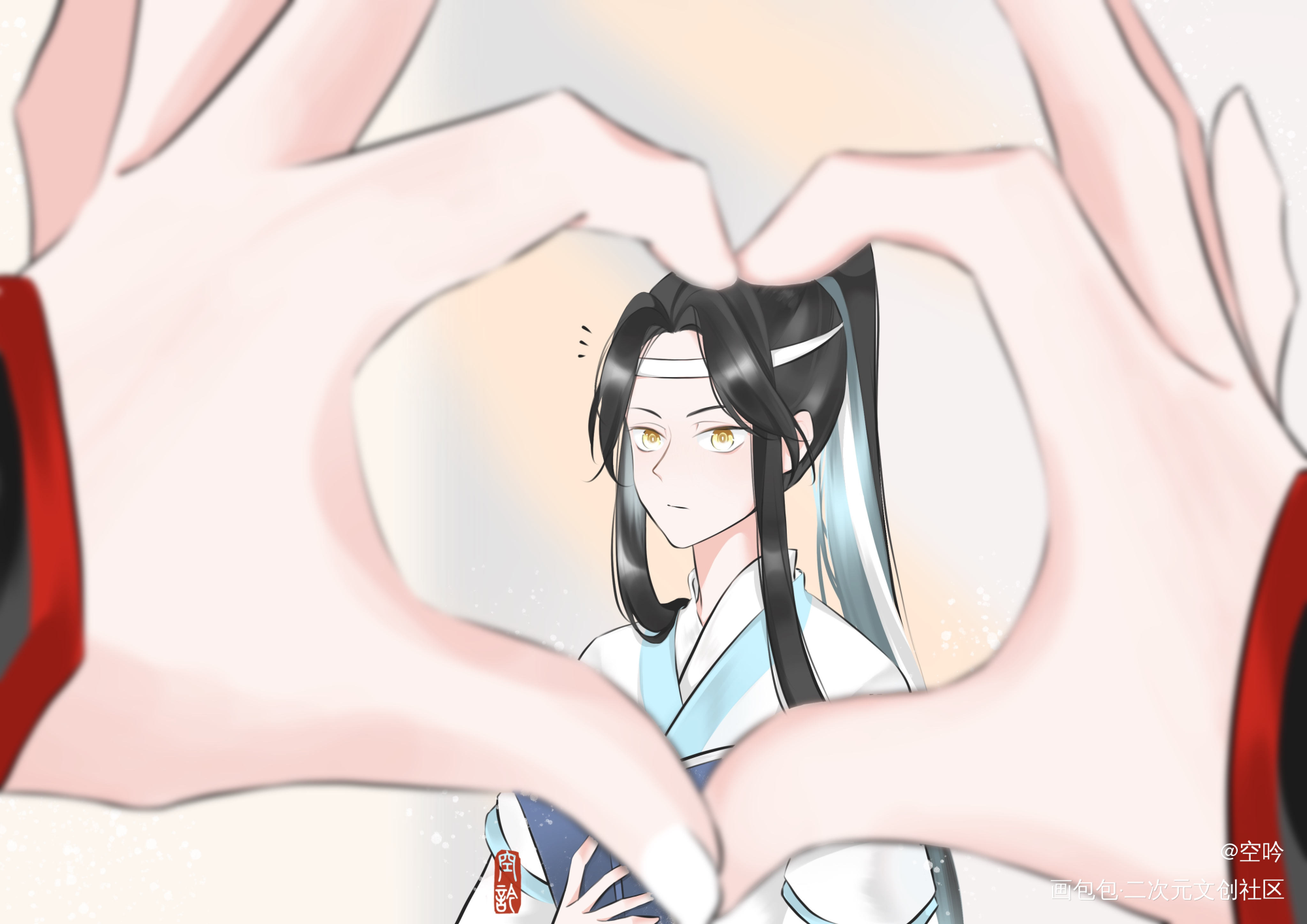 “蓝湛！”_魔道祖师忘羡绘画作品
