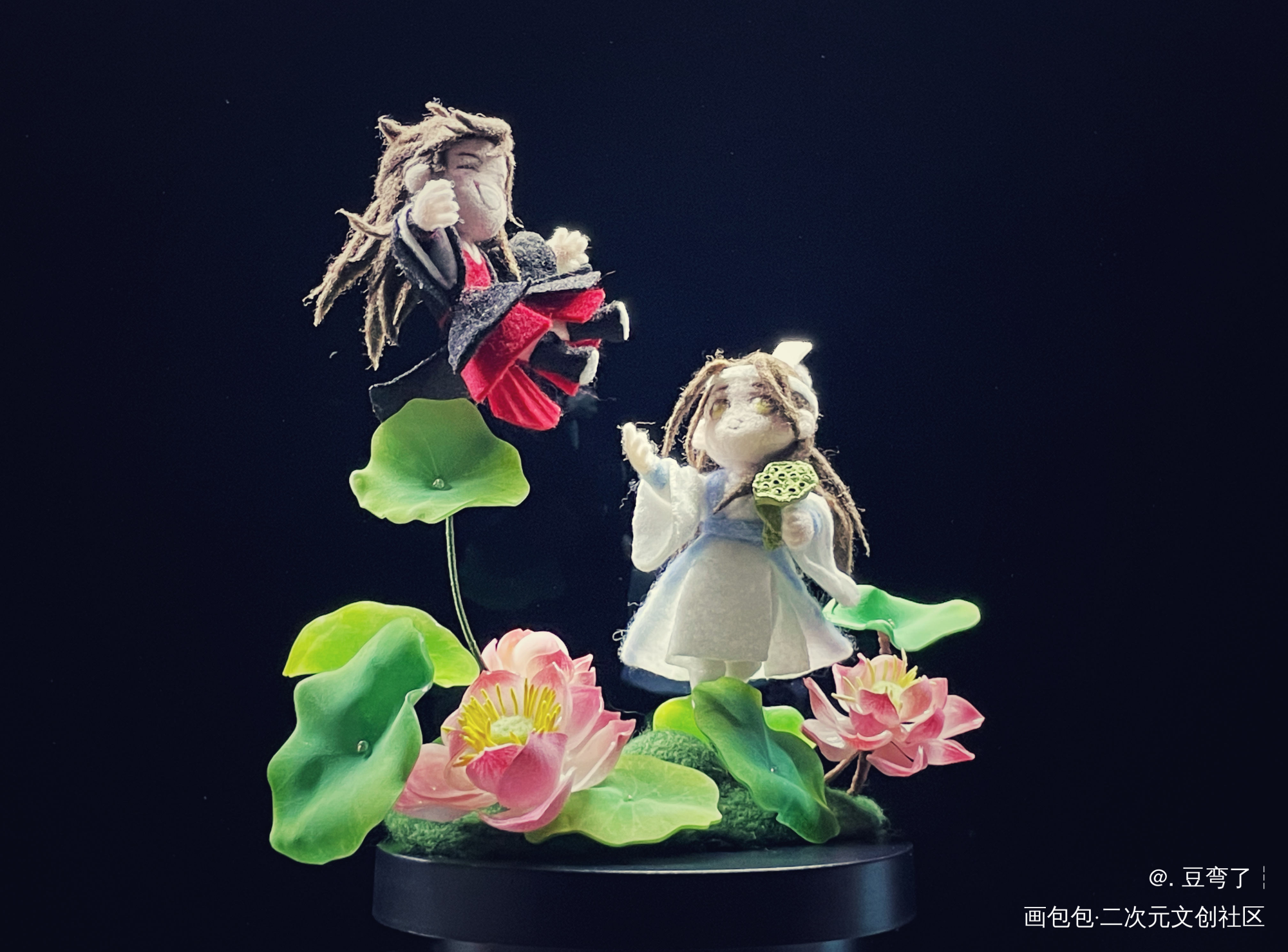 魔道祖师_忘羡采莲_魔道祖师忘羡蓝忘机魏无羡绘画作品