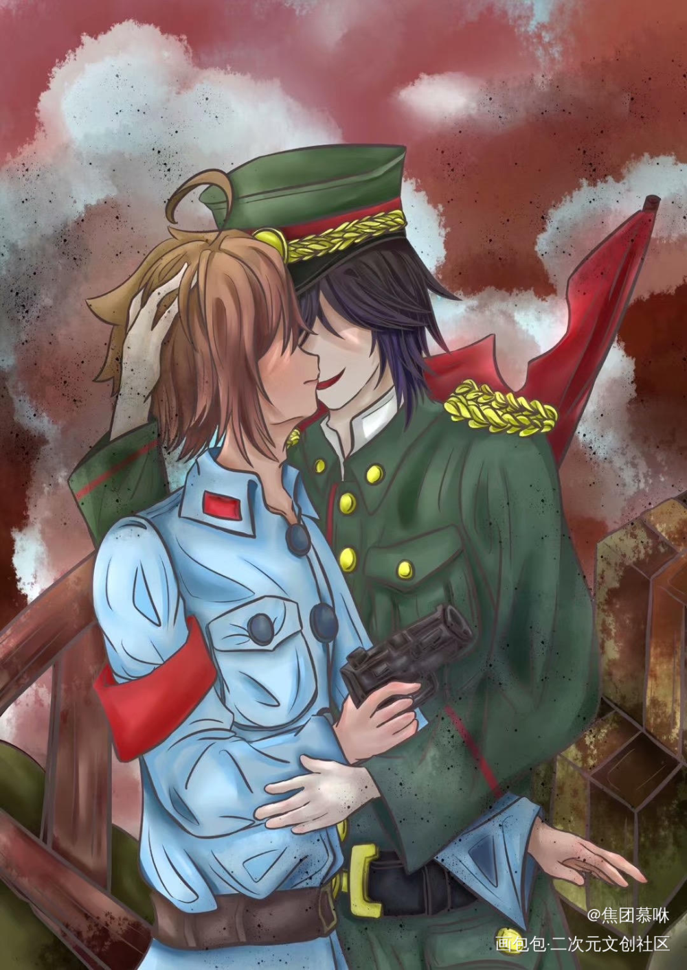 《军阀少爷和老干部》_凹凸世界雷安绘画作品