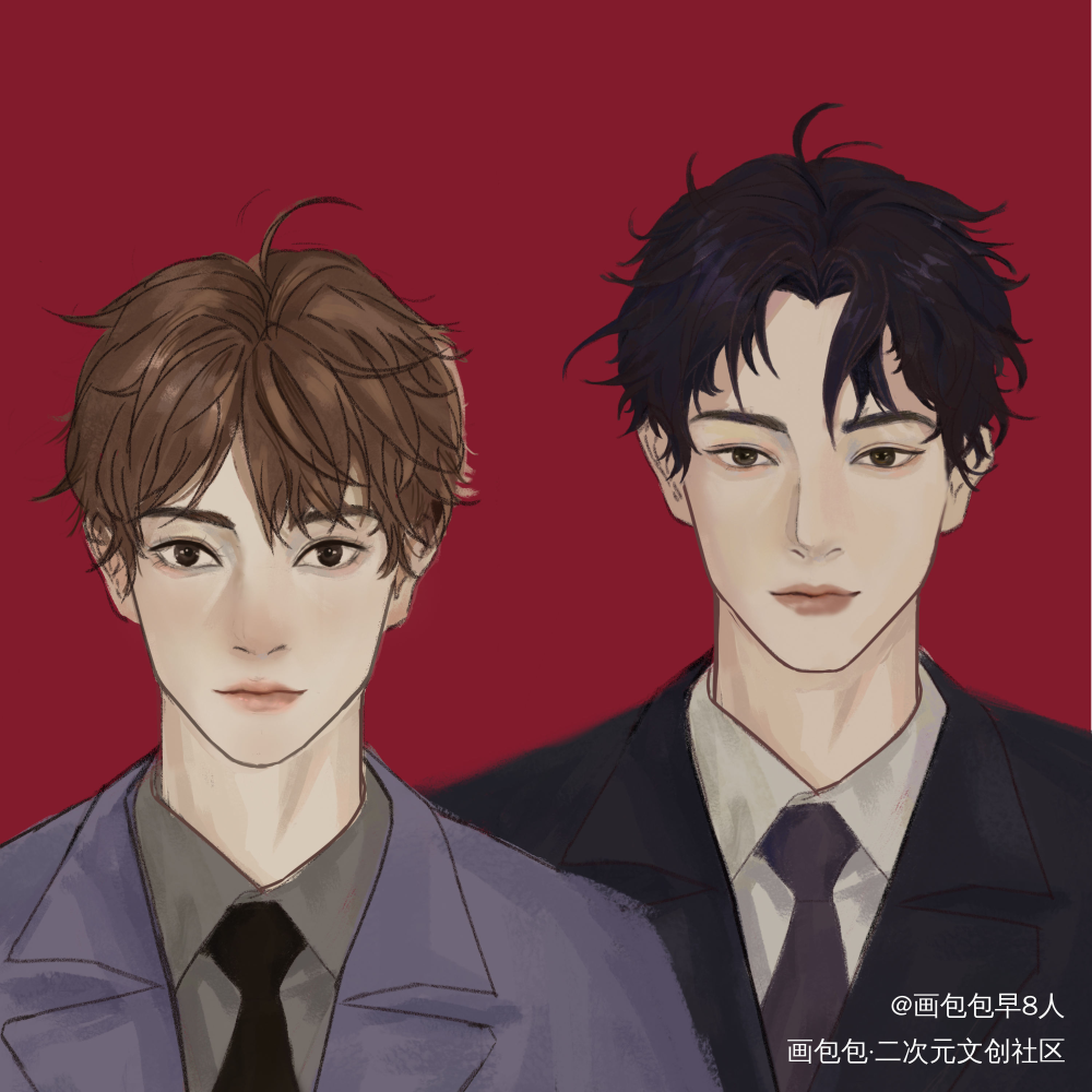 小情侣登记照_厚涂绘画作品