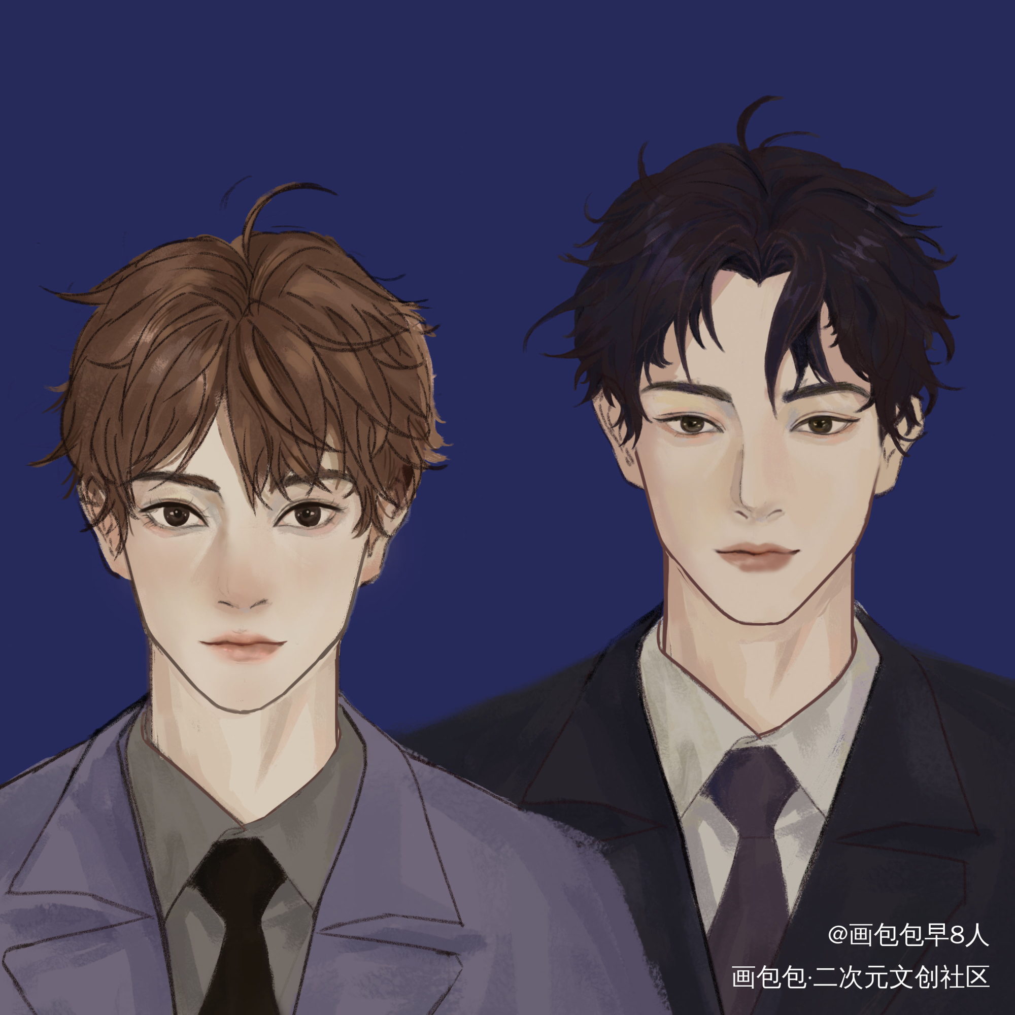 小情侣登记照_厚涂绘画作品