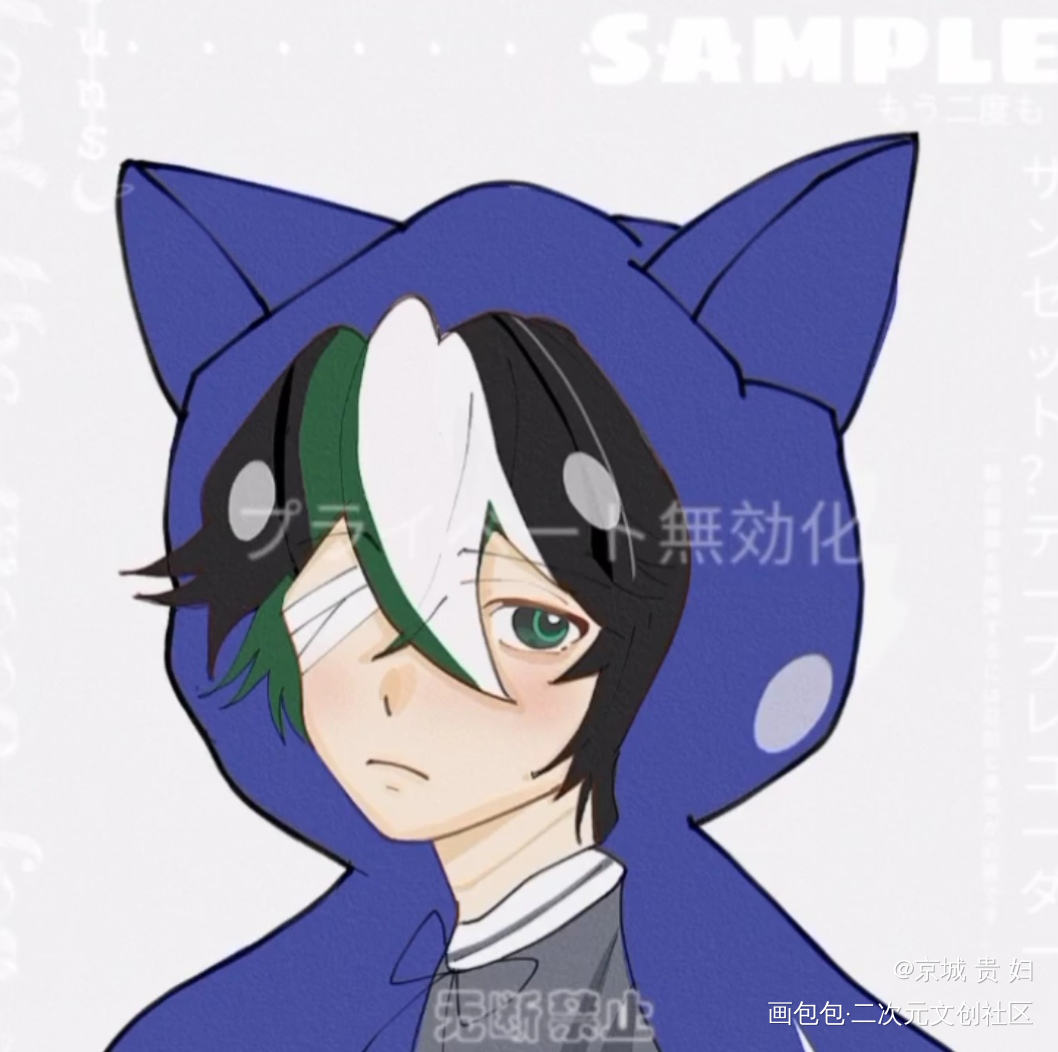 稿_平涂头像稿子绘画作品