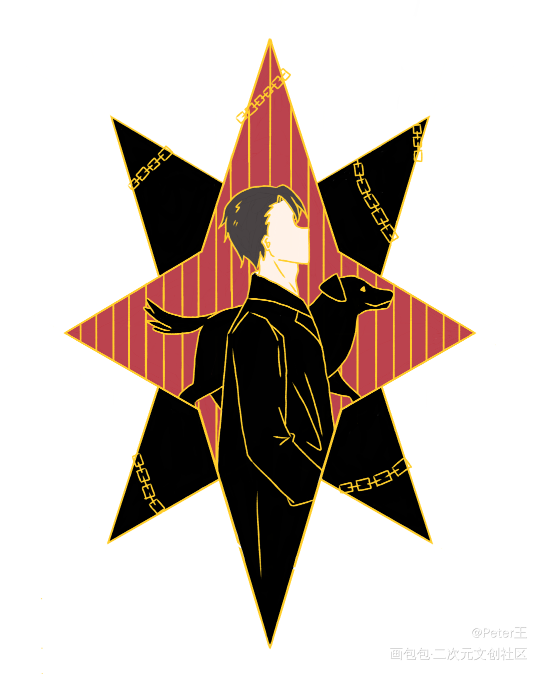 苟苟——金属徽章_苟苟手绘绘画作品