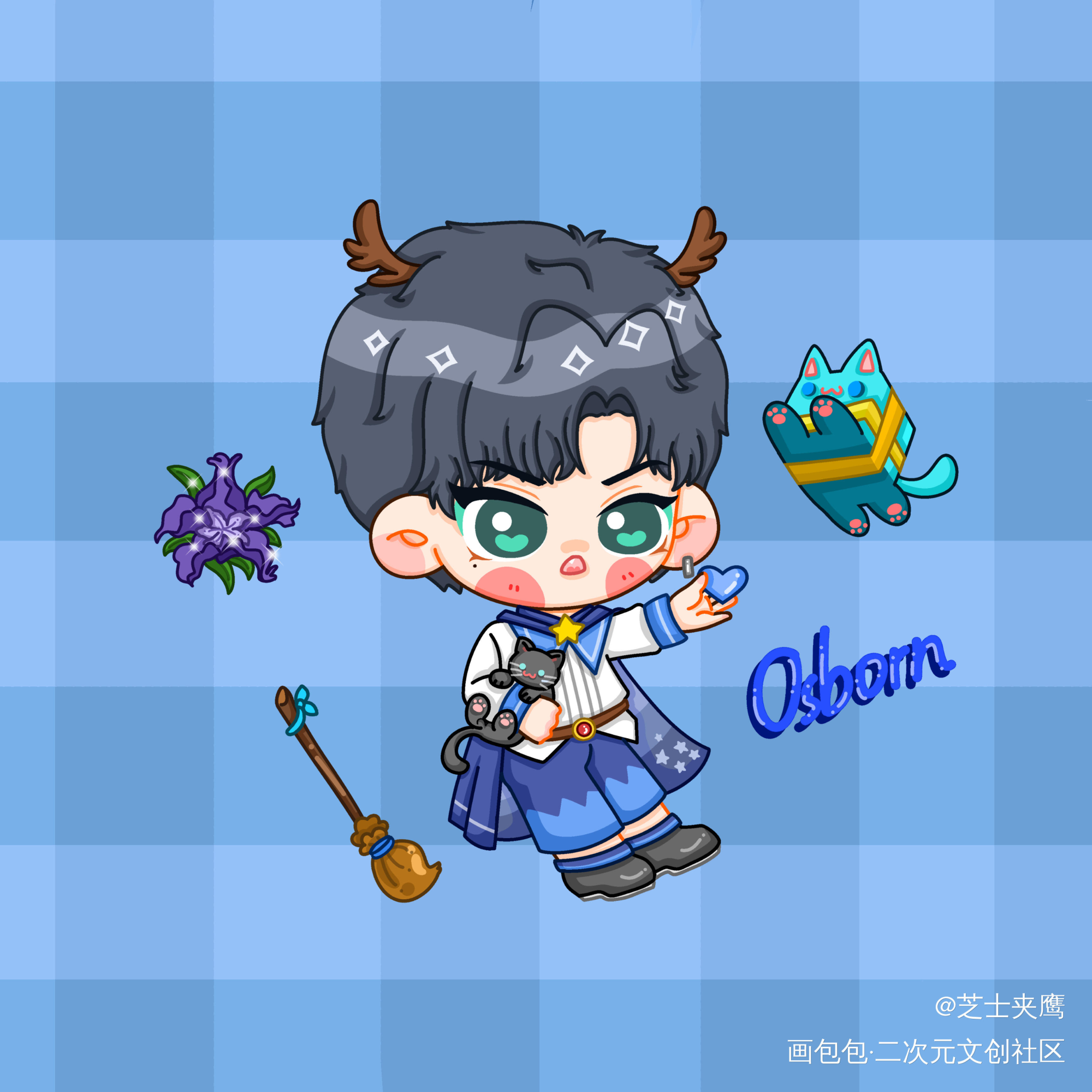 第一只 看板郎_光与夜之恋萧逸绘画作品