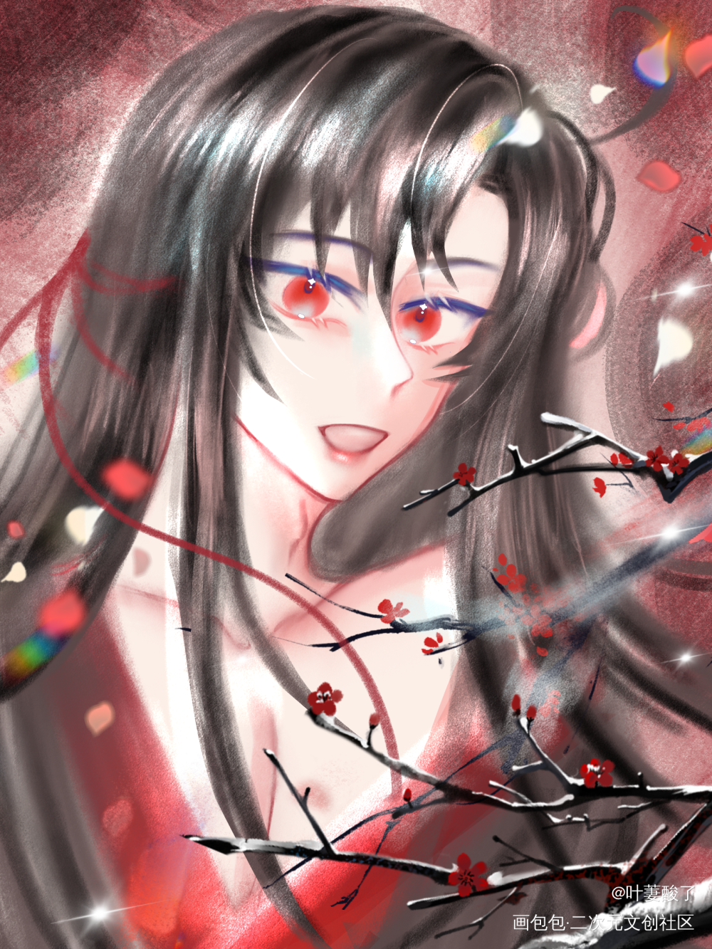 _魔道祖师忘羡蓝忘机魏无羡手绘古风厚涂平涂我要上首推同人绘画作品