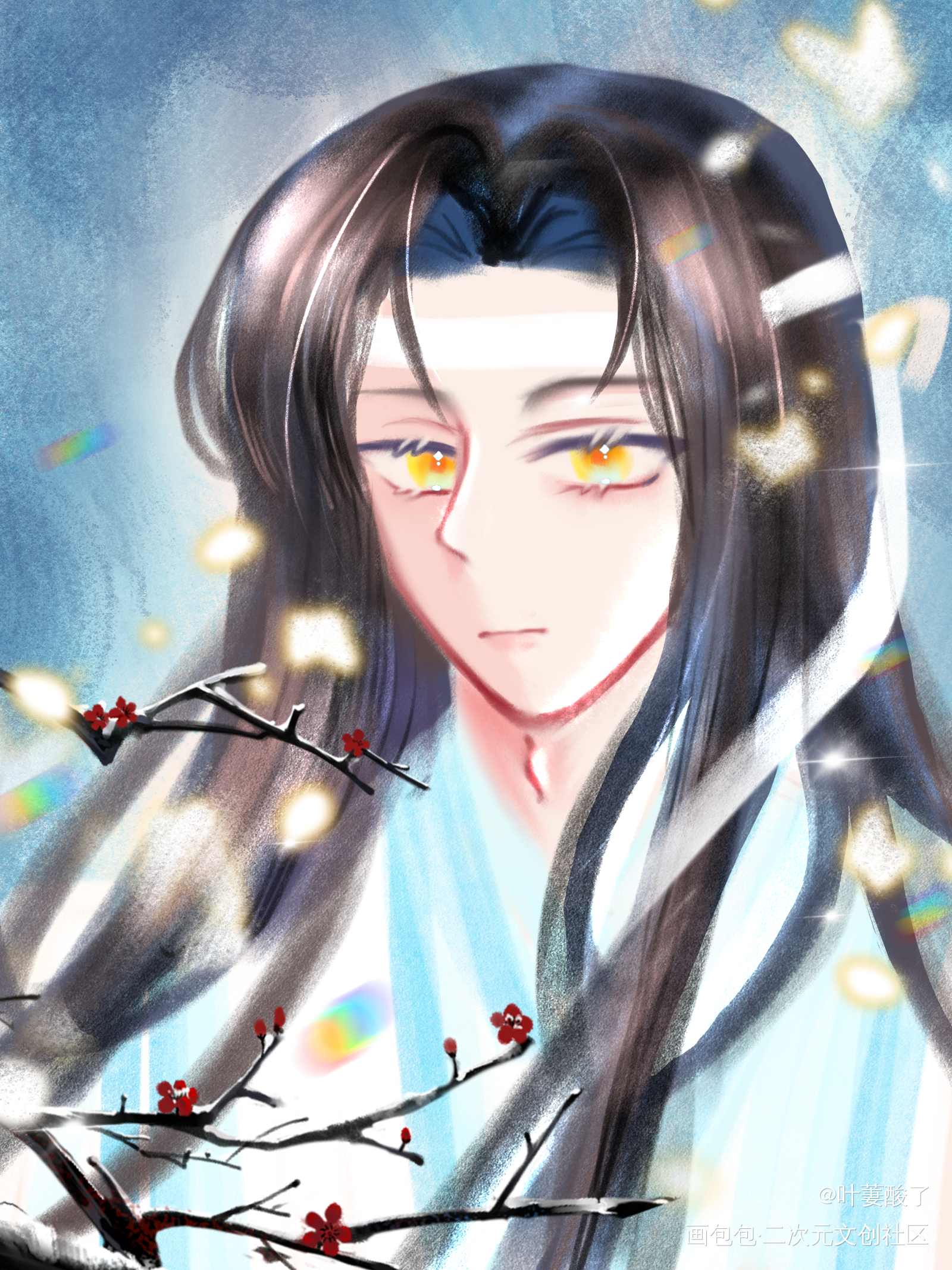 _魔道祖师忘羡蓝忘机魏无羡手绘古风厚涂平涂我要上首推同人绘画作品