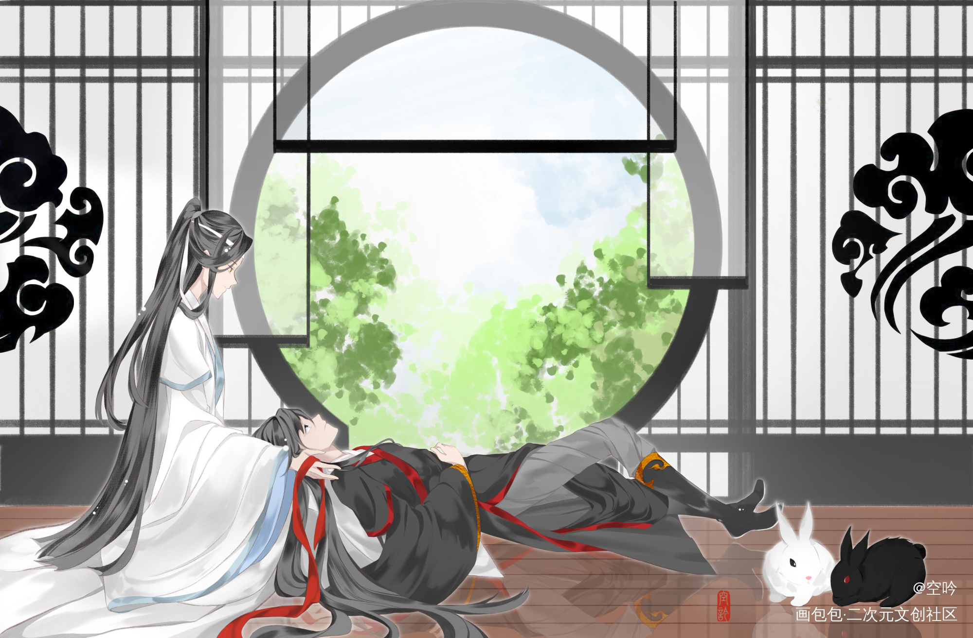 休息_魔道祖师忘羡绘画作品
