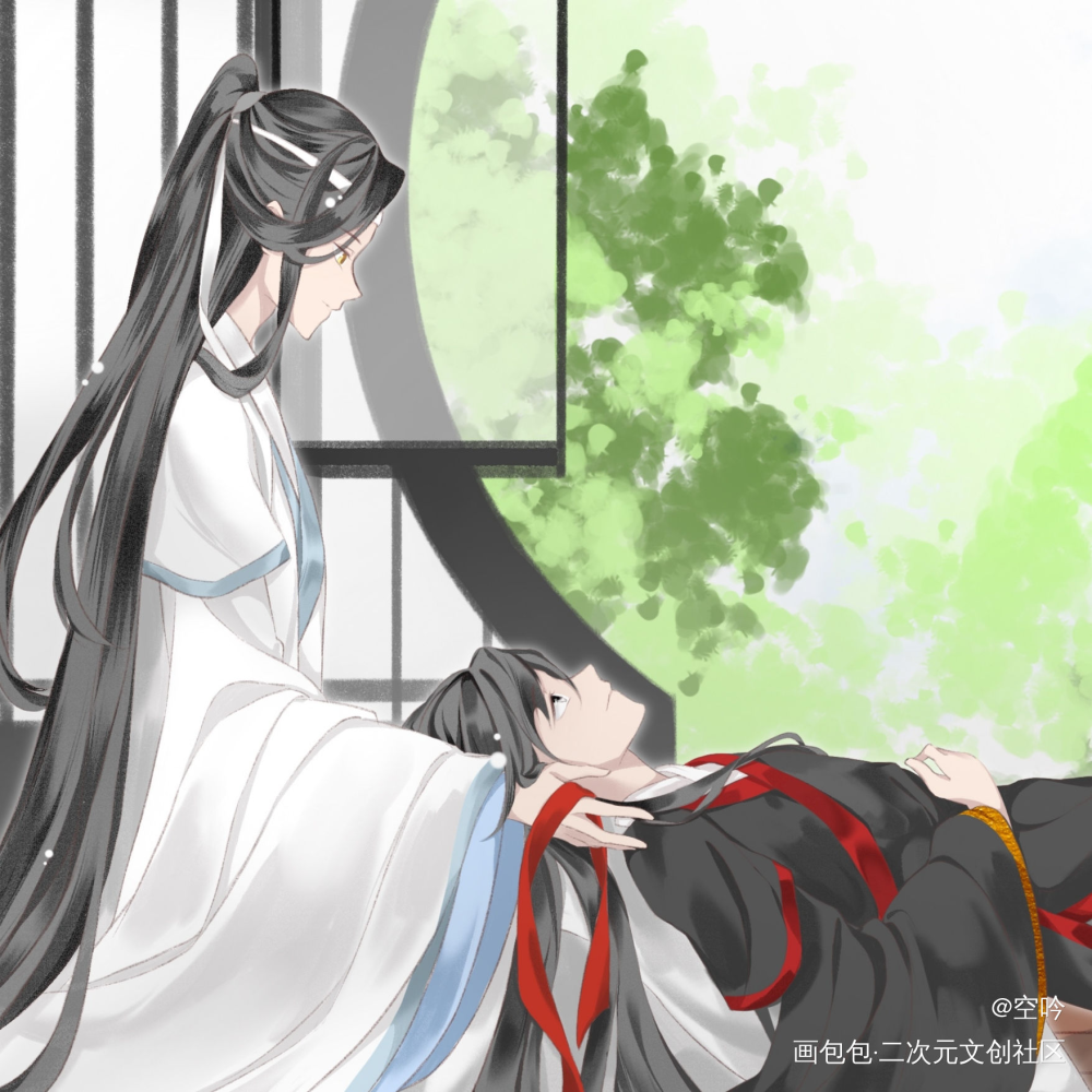 休息_魔道祖师忘羡绘画作品