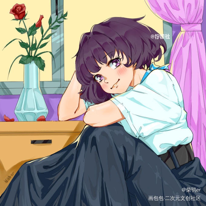 日常摸鱼1_平涂板绘绘画作品