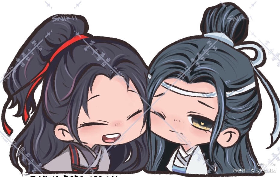 忘羡贴贴！！_魔道祖师忘羡约稿绘画作品