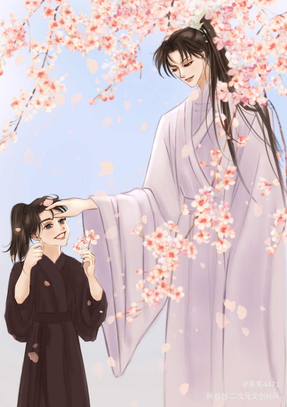二哈和他的白猫师尊_二哈和他的白猫师尊燃晚墨燃楚晚宁手绘古风稿件展示绘画作品