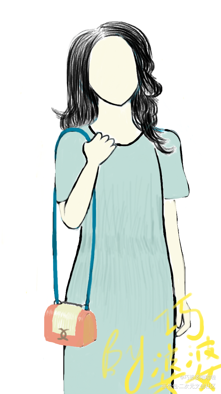 指绘试衣模特_平涂oc绘画作品